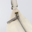 PRADA Shoulder Bag Nylon Ivory Silver Auth 204641A-22