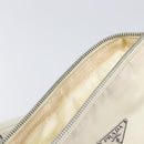 PRADA Shoulder Bag Nylon Ivory Silver Auth 204641A-9