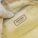 PRADA Shoulder Bag Nylon Ivory Silver Auth 204641A-24