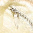 PRADA Shoulder Bag Nylon Ivory Silver Auth 204641A-27