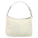 PRADA Shoulder Bag Nylon Ivory Silver Auth 204641A-2