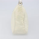 PRADA Shoulder Bag Nylon Ivory Silver Auth 204641A-3