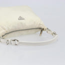 PRADA Shoulder Bag Nylon Ivory Silver Auth 204641A-7