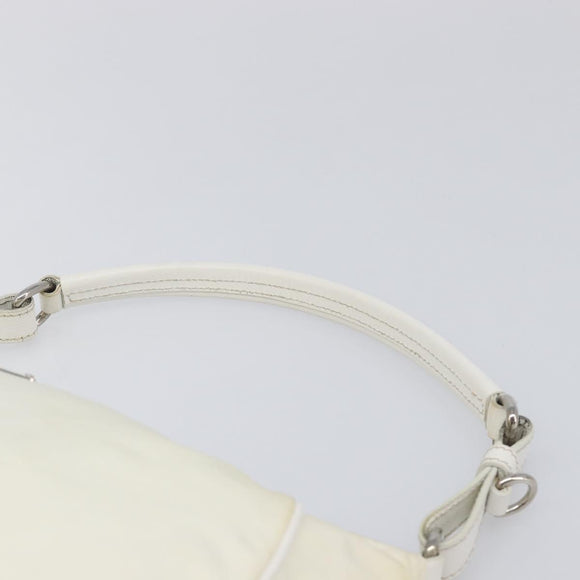 PRADA Shoulder Bag Nylon Ivory Silver Auth 204641A