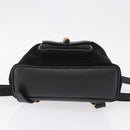 GUCCI Bamboo Backpack Suede Black Gold Tone 003 1705 0030 Auth 204642A-11