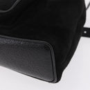 GUCCI Bamboo Backpack Suede Black Gold Tone 003 1705 0030 Auth 204642A-13