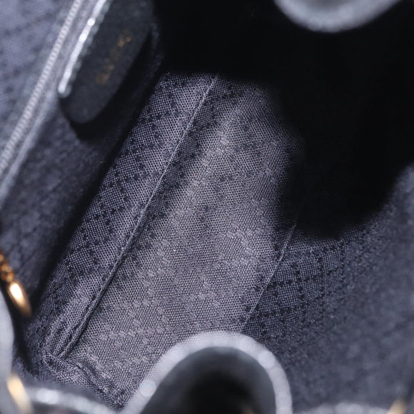 GUCCI Bamboo Backpack Suede Black Gold Tone 003 1705 0030 Auth 204642A