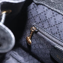 GUCCI Bamboo Backpack Suede Black Gold Tone 003 1705 0030 Auth 204642A-23