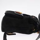 GUCCI Bamboo Backpack Suede Black Gold Tone 003 1705 0030 Auth 204642A-4