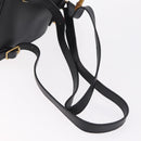 GUCCI Bamboo Backpack Suede Black Gold Tone 003 1705 0030 Auth 204642A-9