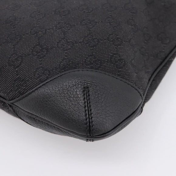 GUCCI GG Canvas Shoulder Bag Outlet Black Silver 196140 Auth 204643V