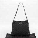 GUCCI GG Canvas Shoulder Bag Outlet Black Silver 196140 Auth 204643V-12