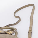 Miu Miu Vitellolux Hand Bag Leather 2way Beige Gold Tone Auth 204644V-17