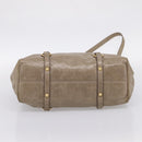 Miu Miu Vitellolux Hand Bag Leather 2way Beige Gold Tone Auth 204644V-5