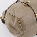Miu Miu Vitellolux Hand Bag Leather 2way Beige Gold Tone Auth 204644V-19