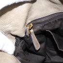 Miu Miu Vitellolux Hand Bag Leather 2way Beige Gold Tone Auth 204644V-25
