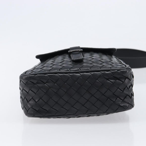 BOTTEGA VENETA INTRECCIATO Shoulder Bag Leather Black 113092 Auth 204647V
