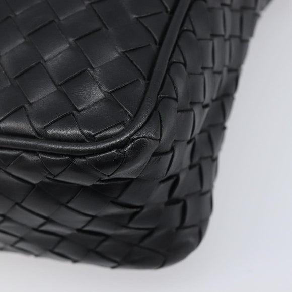 BOTTEGA VENETA INTRECCIATO Shoulder Bag Leather Black 113092 Auth 204647V