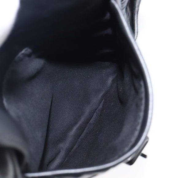 BOTTEGA VENETA INTRECCIATO Shoulder Bag Leather Black 113092 Auth 204647V