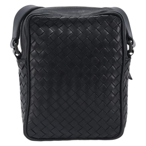 BOTTEGA VENETA INTRECCIATO Shoulder Bag Leather Black 113092 Auth 204647V