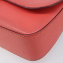 Salvatore Ferragamo Gancini Chain Shoulder Bag Leather Pink Gold Auth 204648A-15