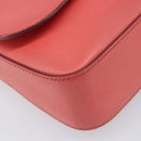 Salvatore Ferragamo Gancini Chain Shoulder Bag Leather Pink Gold Auth 204648A-16