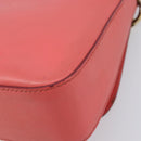 Salvatore Ferragamo Gancini Chain Shoulder Bag Leather Pink Gold Auth 204648A-17