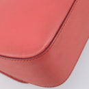 Salvatore Ferragamo Gancini Chain Shoulder Bag Leather Pink Gold Auth 204648A-18