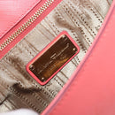 Salvatore Ferragamo Gancini Chain Shoulder Bag Leather Pink Gold Auth 204648A-21