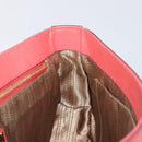 Salvatore Ferragamo Gancini Chain Shoulder Bag Leather Pink Gold Auth 204648A-22