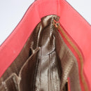Salvatore Ferragamo Gancini Chain Shoulder Bag Leather Pink Gold Auth 204648A-23