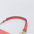 Salvatore Ferragamo Gancini Chain Shoulder Bag Leather Pink Gold Auth 204648A-14