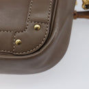 Chloe Eden Shoulder Bag Leather Beige Gold Tone Auth 204650A-16