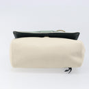 Chloe June Chain Shoulder Bag Leather White Gold Tone Auth 204652A-10