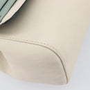 Chloe June Chain Shoulder Bag Leather White Gold Tone Auth 204652A-12