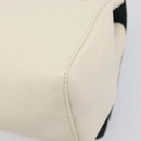 Chloe June Chain Shoulder Bag Leather White Gold Tone Auth 204652A-13