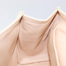 Chloe June Chain Shoulder Bag Leather White Gold Tone Auth 204652A-21