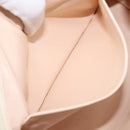 Chloe June Chain Shoulder Bag Leather White Gold Tone Auth 204652A-22