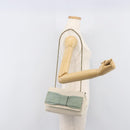 Chloe June Chain Shoulder Bag Leather White Gold Tone Auth 204652A-24