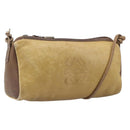 LOEWE Shoulder Bag Leather Beige Gold Tone Auth 204654-1