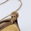 LOEWE Shoulder Bag Leather Beige Gold Tone Auth 204654-9