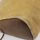 LOEWE Shoulder Bag Leather Beige Gold Tone Auth 204654-15
