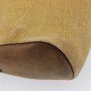 LOEWE Shoulder Bag Leather Beige Gold Tone Auth 204654-17