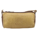 LOEWE Shoulder Bag Leather Beige Gold Tone Auth 204654-13