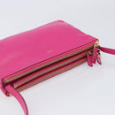 CELINE Trio Shoulder Bag Leather Pink Gold Tone Auth 204655A-6