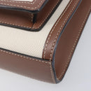 BURBERRY Hand Bag Canvas 2way Beige Gold Auth 204656V-17