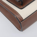 BURBERRY Hand Bag Canvas 2way Beige Gold Auth 204656V-18
