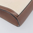 BURBERRY Hand Bag Canvas 2way Beige Gold Auth 204656V-20