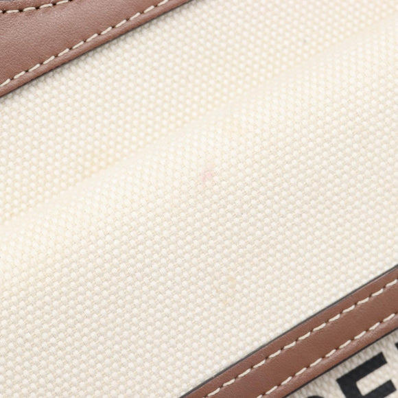 BURBERRY Hand Bag Canvas 2way Beige Gold Auth 204656V
