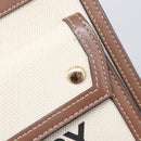 BURBERRY Hand Bag Canvas 2way Beige Gold Auth 204656V-22